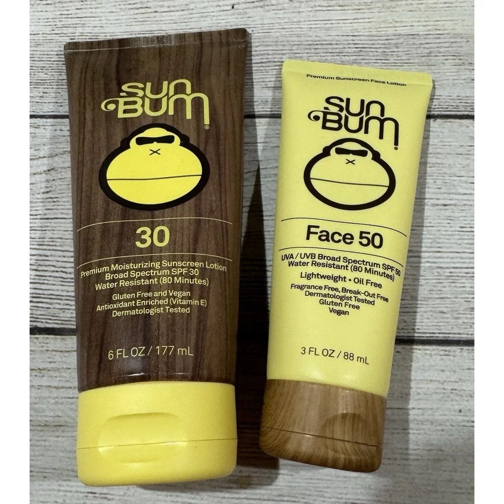 SunBum NIB Limited Edition Vinyl Julian Wilson & SPF 30 & Face 50 Lotions Tub14